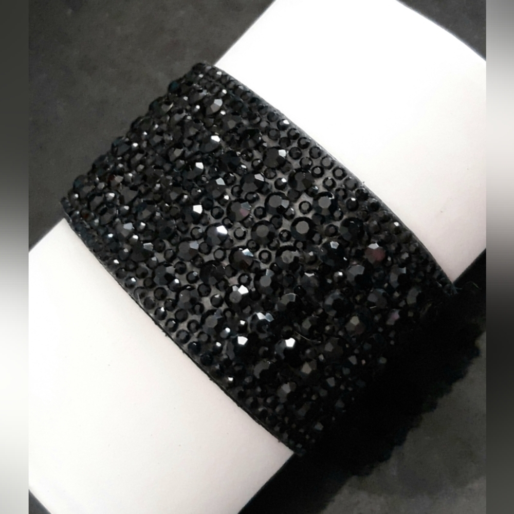 Punk Rhinestone Cuff Bracelet - Picture 2 of 5
